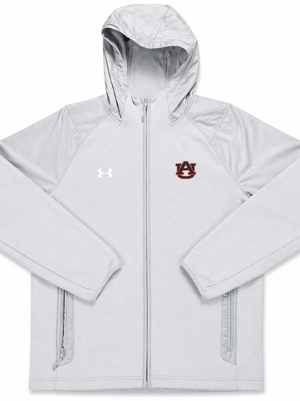 Under Armour Auburn Tigers Hoodie Mens Large Gray Full Zip HeatGear NWT Defect